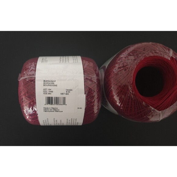 Aunt Lydias Cotton Crochet Thread Classic 10 Burgundy 0492 - Set of 2 - New - Picture 4 of 7